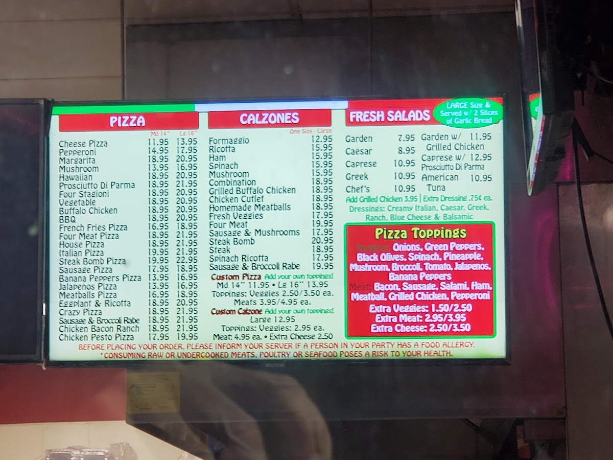 Menu Italian Pizza And Subs-1