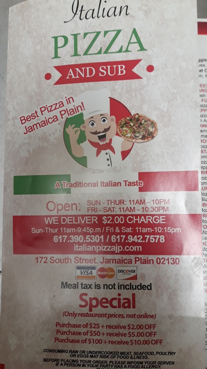 Menu Italian Pizza And Subs-10